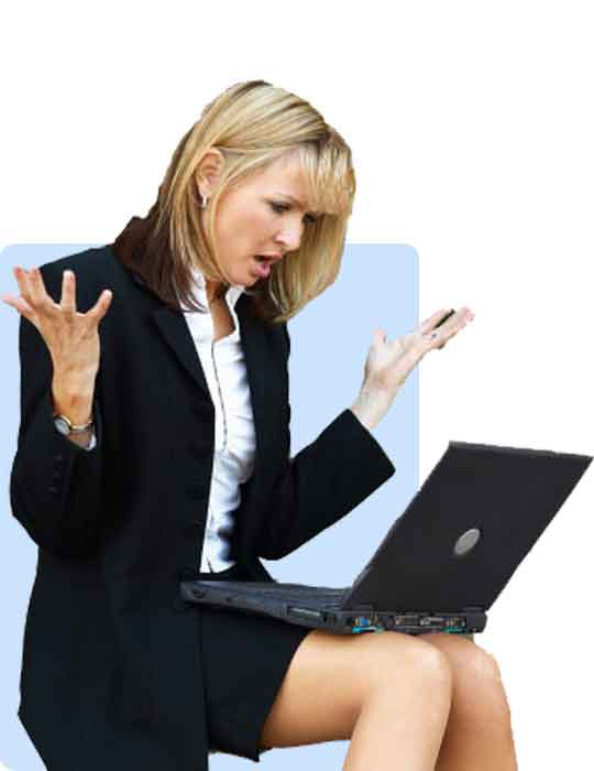 Stressed user needing computer support